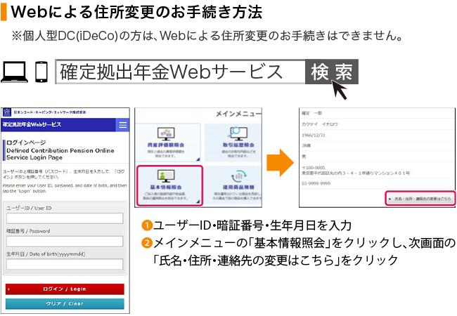 Webによる住所変更のお手続き方法